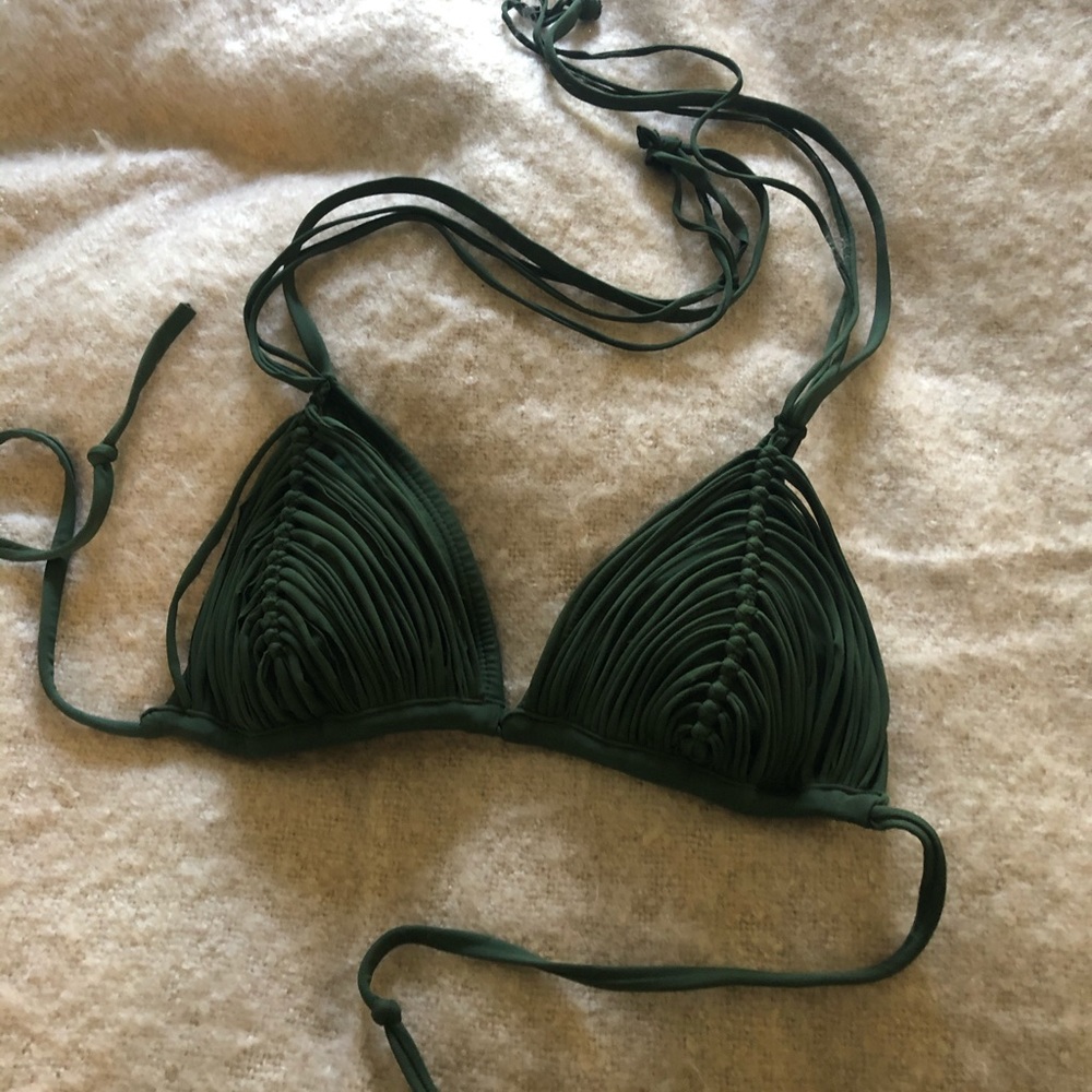 Pilyq Olive padded bikini top medium